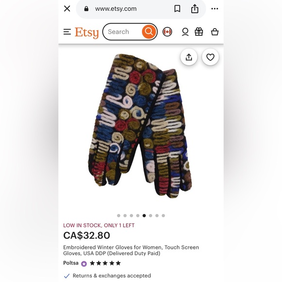 Colorful Swirl Pattern Gloves - Picture 2 of 3